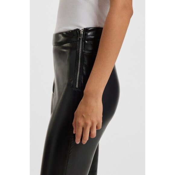 BOSS Hugo Boss Orange Taskin Slim Fit Faux Leather Ankle Pant Black Size 6 NEW - Picture 3 of 9